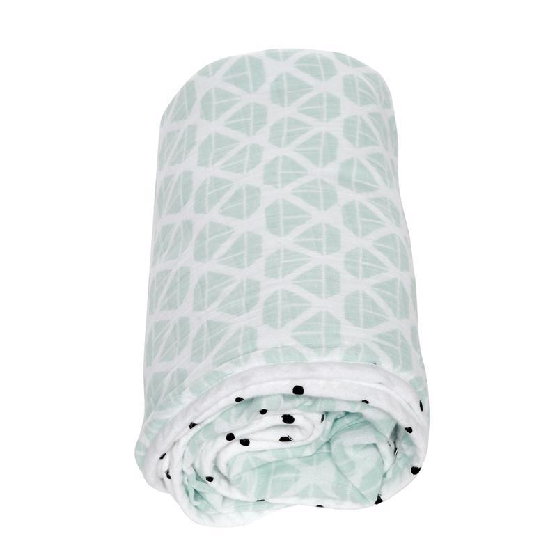 MOTHERHOOD Blanket Cotton Muslin Two-layer Pre-Washed Mint Boats 95x110 Cm