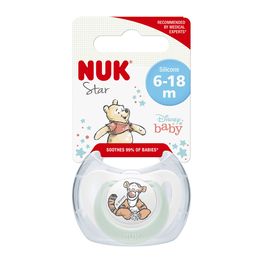 NUK Sucette Disney Winnie L'ourson Dans Une Boîte, Blanche 6-18 Mois