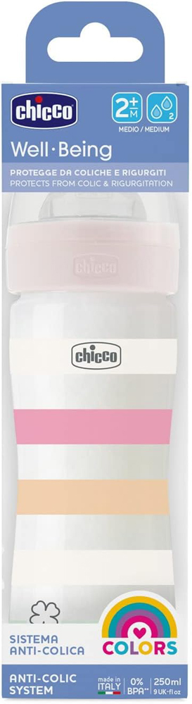 CHICCO Baby Bottle Well-being Silicone 250 Ml Girl