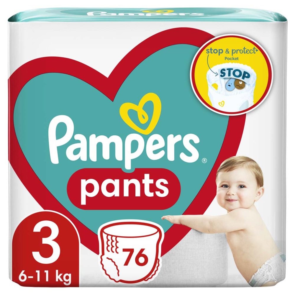 PAMPERS Active Baby Pants Panty Windeln Größe 3 (76 Windeln) 6-11 Kg