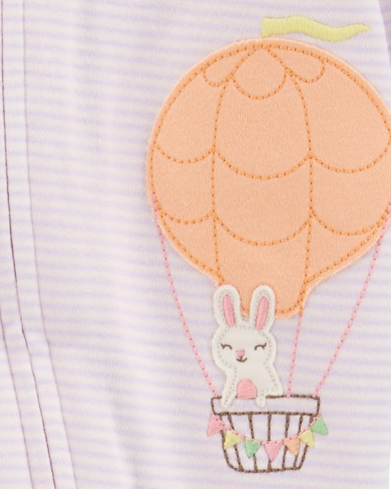 Combinaison zippée à rayures lilas Sleep&Play de CARTER'S pour fille 6 m/taille. 68 – Image 3