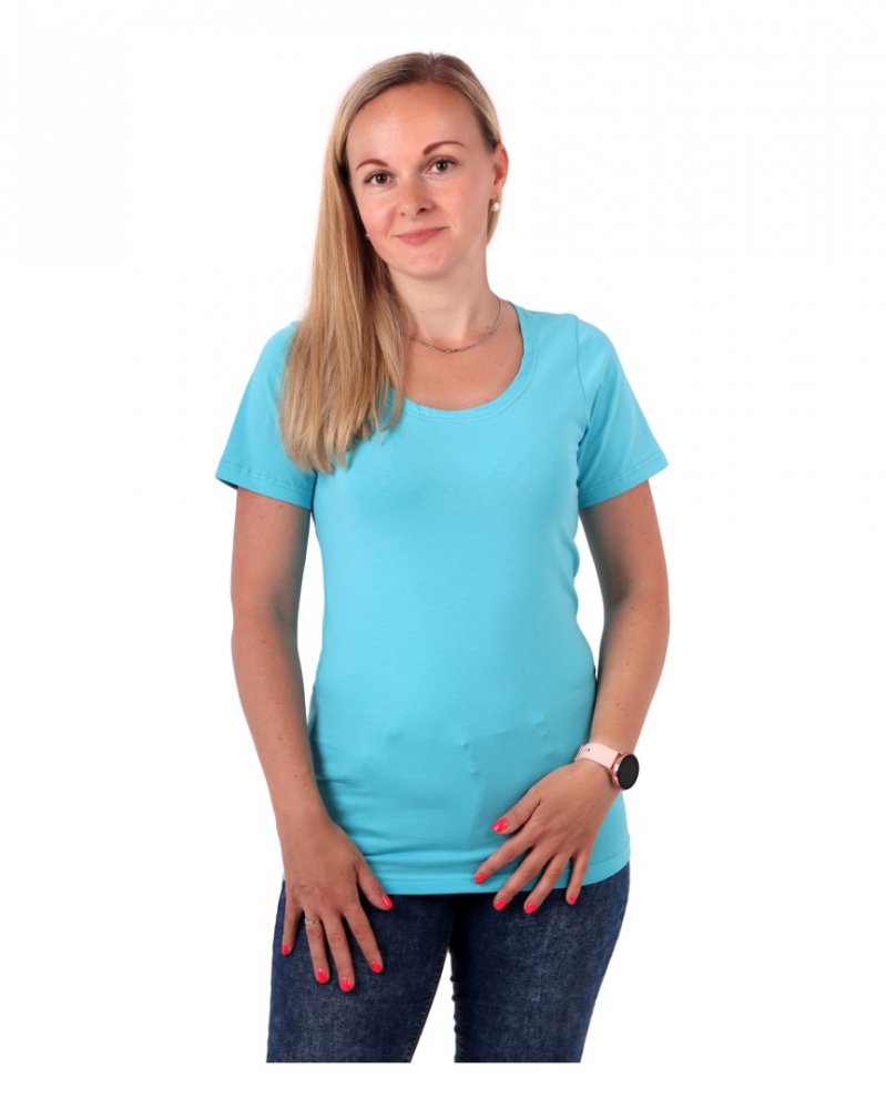 T-shirt femmes Brigita, manches courtes, turquoise S/M
