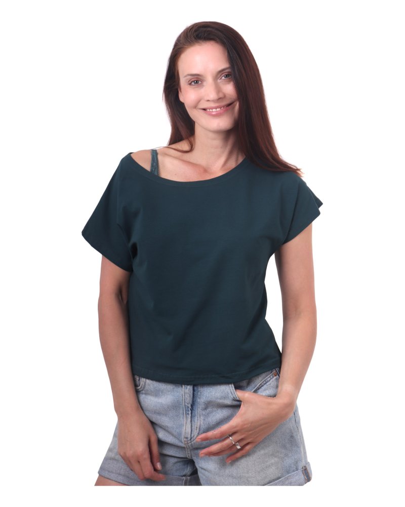 T-shirt court Edita, vert bouteille L/XL