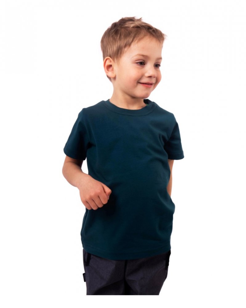 T-shirt pour enfants, manches courtes, vert bouteille 140