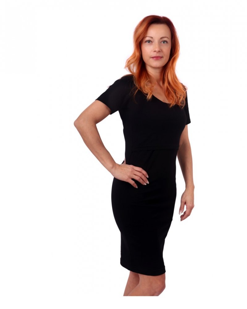 Abito da allattamento ELENA, manica corta, nero L/XL