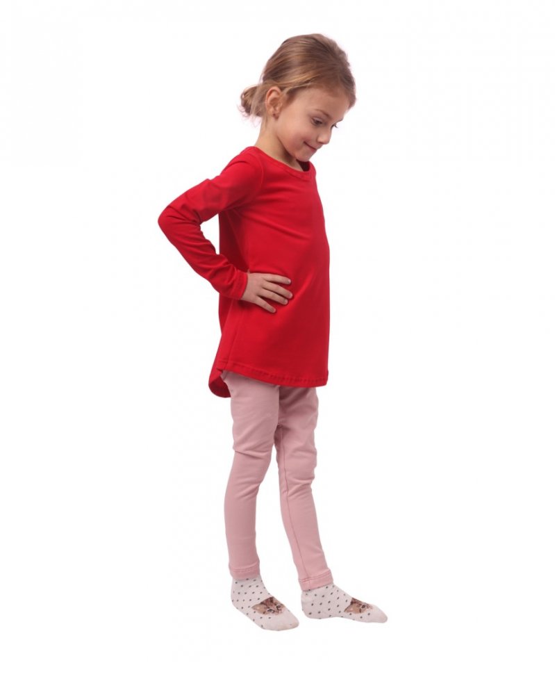 T-shirt bambina, manica lunga, rosso 134 - immagine 3