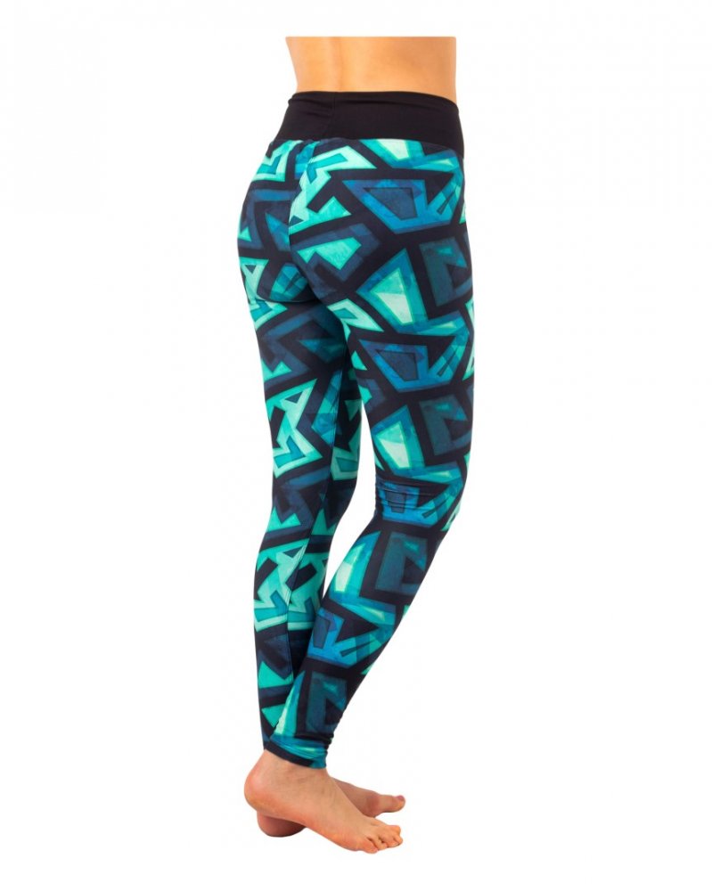 Leggings a vita alta da donna, graffiti blu XL - immagine 3