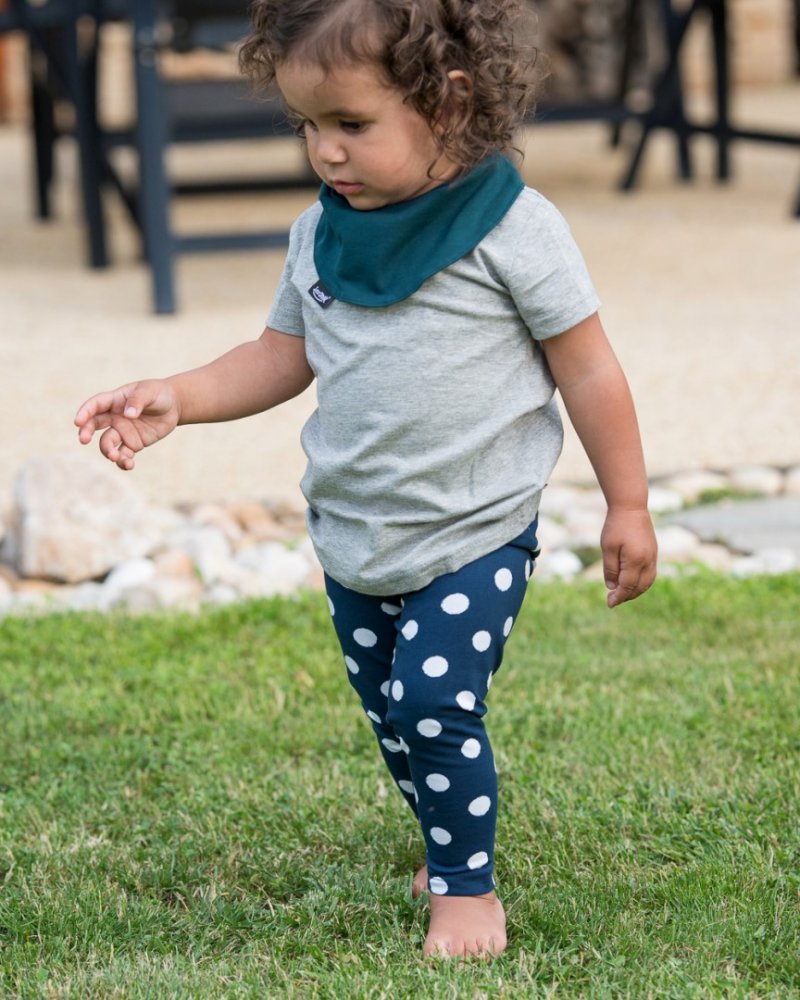 Leggings per bambini, blu a pois 128 - immagine 3