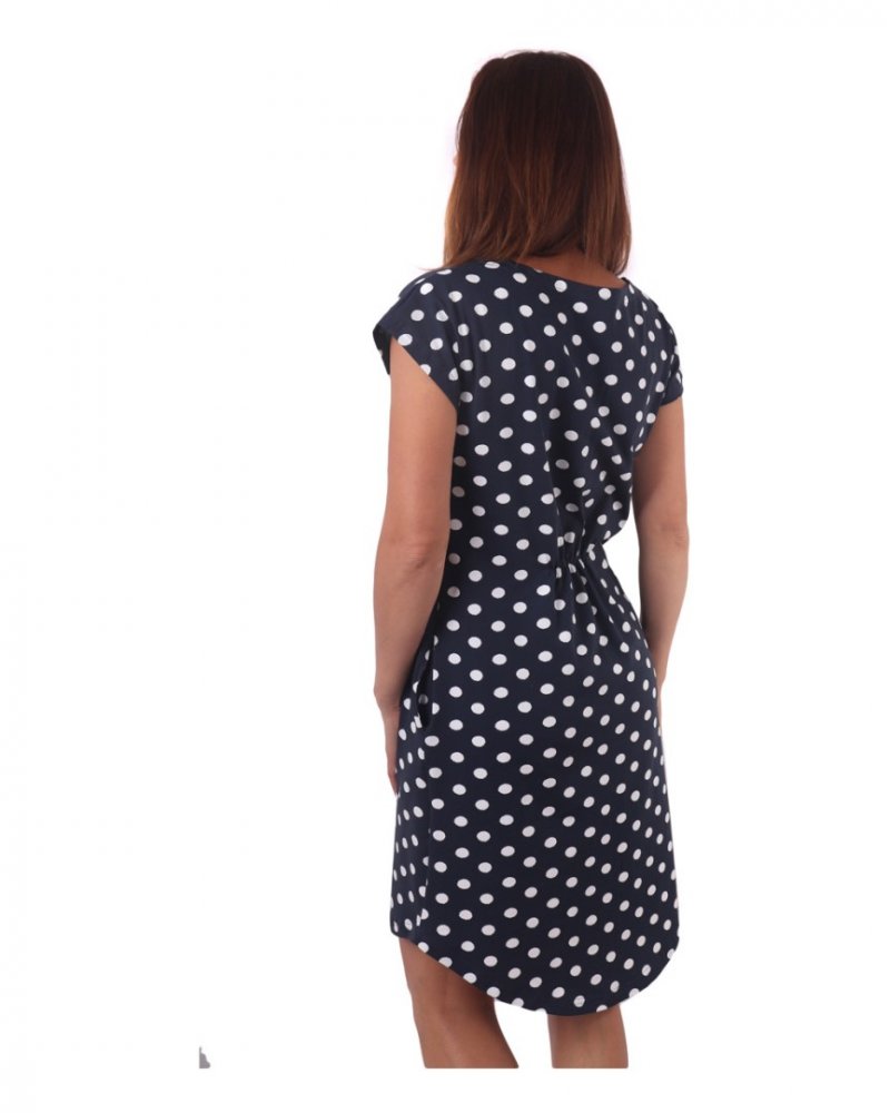 Abito Zoe da donna con tasche, vestibilità ampia, pois blu XS/S - immagine 2