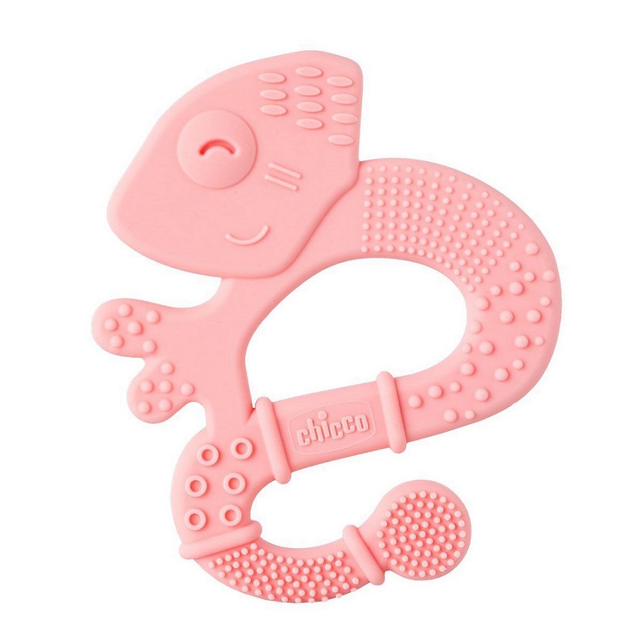 CHICCO Anneau de dentition en silicone Super Soft Caméléon rose 2m+