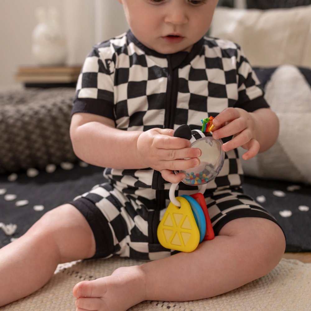 BABY EINSTEIN Massaggiagengive con sonaglio zebra Zen™ Shake-a-Shape senza BPA 0m+ - immagine 6