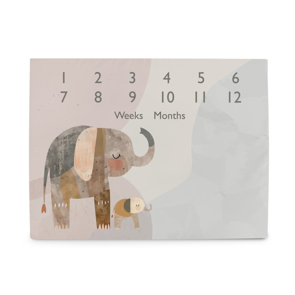 CEBA BABY Mata milowa do zdjęć (92x72) Basic Elephant Family