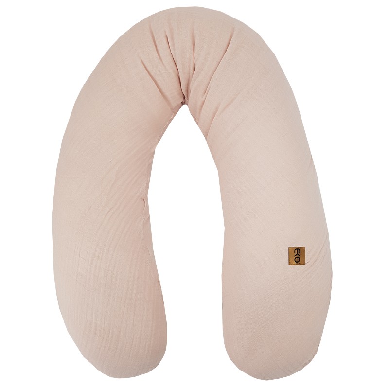 Cuscino da allattamento in mussola EKO Powder pink 180 cm - immagine 3