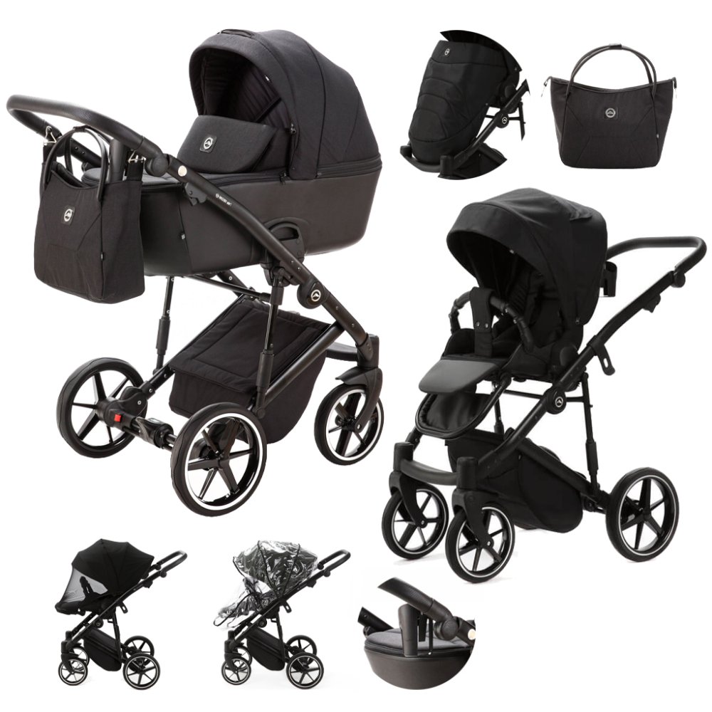 ADAMEX Poussette combinée Mobi New Lux Black