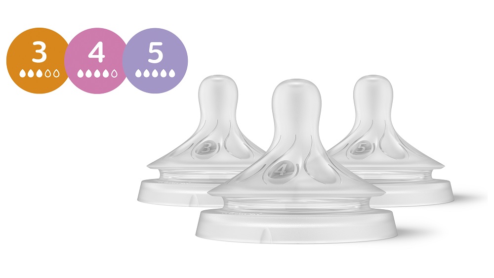 Tétines Philips AVENT Natural Response, débit mixte 1m+, 3m+, 6m+, 3 pièces – Image 3