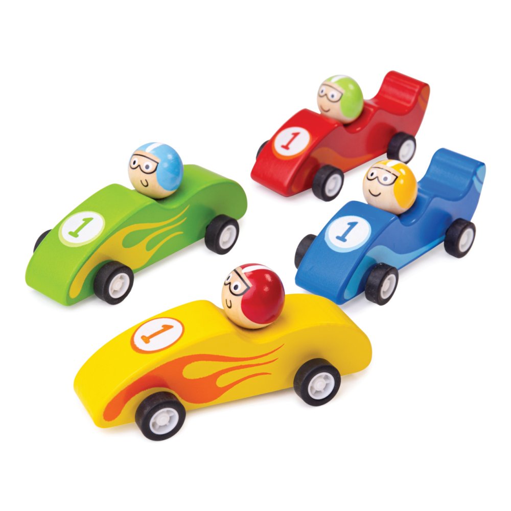 Bigjigs Toys Coche de carreras de madera colorido 1 ud