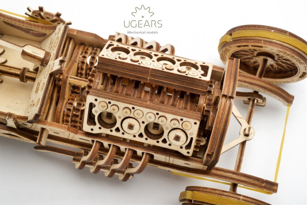 Ugears 3D Holzmechanik Puzzle U9 Auto (Grand Prix) – Bild 7
