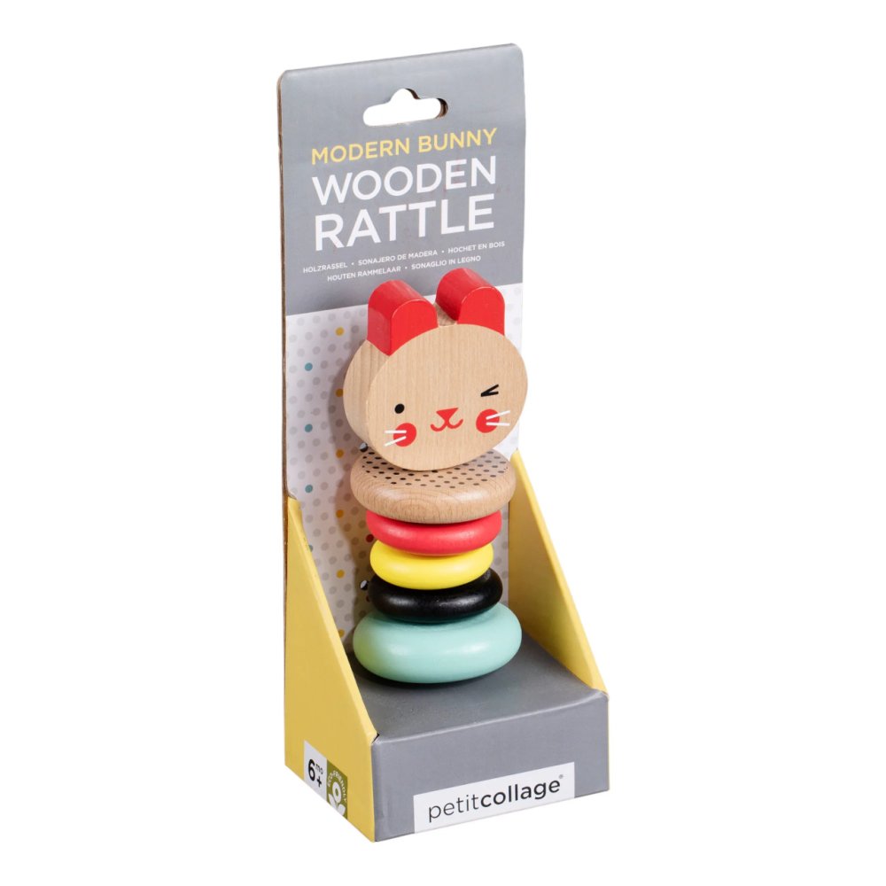 Petit Collage Hochet en bois lapin – Image 4