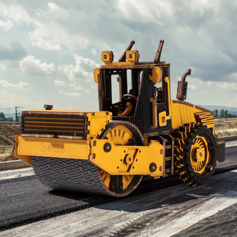 RoboTime 3D dřevěná mechanická skládačka Silniční válec (obrázek 9)