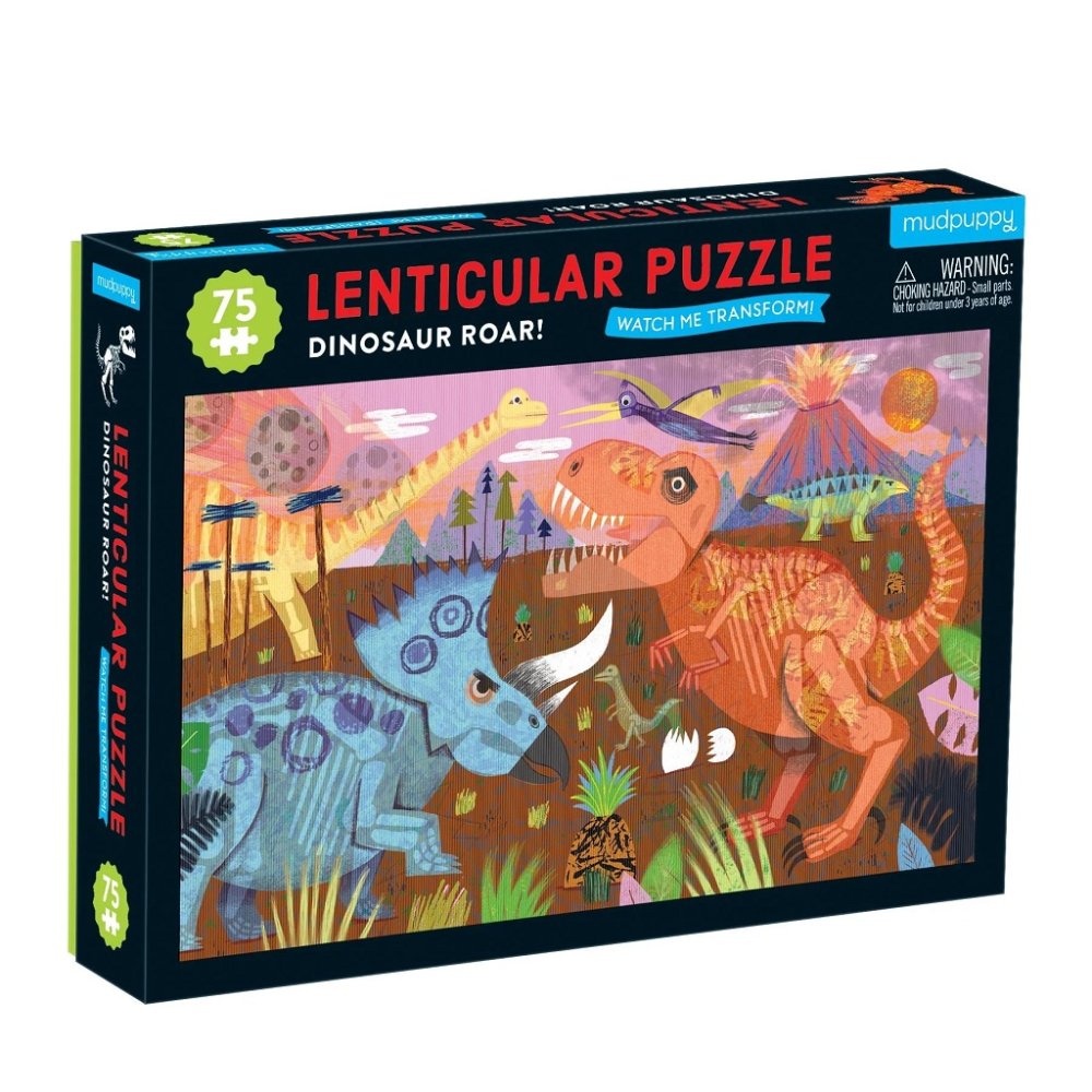 Puzzle Mudpuppy Lenticulaire Dinosaures 75 pièces