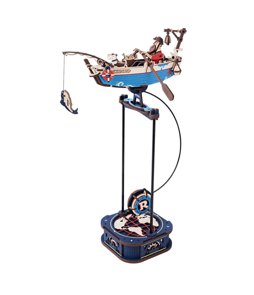 RoboTime 3D Mechanischer Bausatz Fischerboot mit Pendel