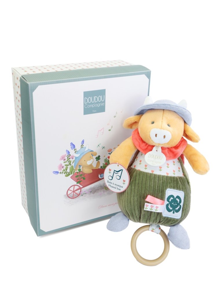 Doudou Geschenkset Plüschkuh Aneth mit Melodie 20 cm