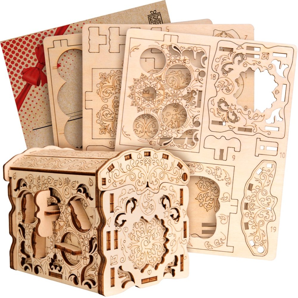 EscapeWelt Puzzle 3D en bois Boîte au trésor secrète