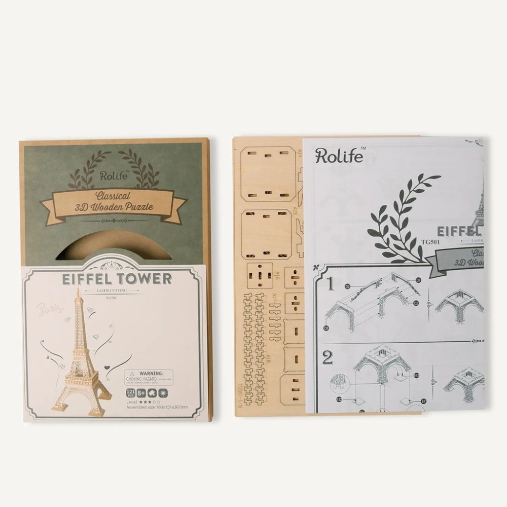 Puzzle 3D en bois RoboTime - Tour Eiffel – Image 5