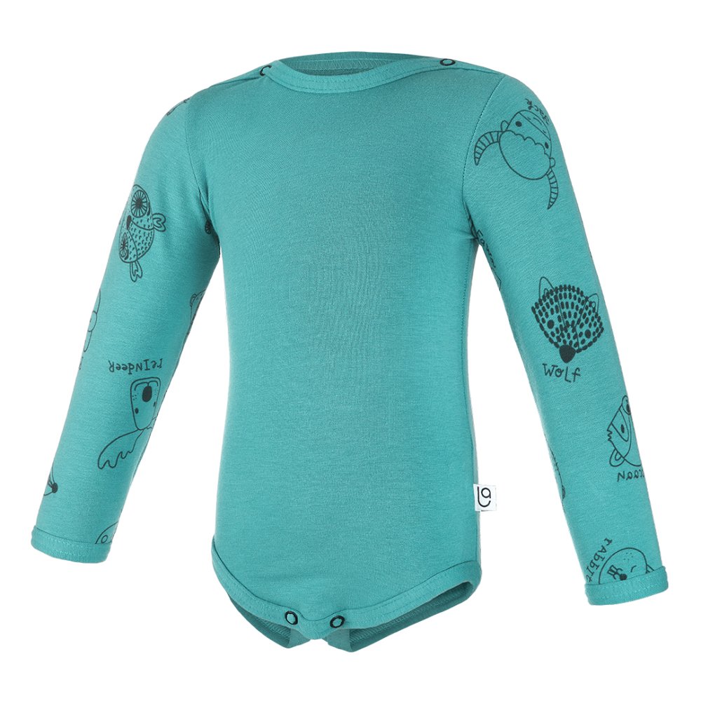 Body smyk NYOMTATÁS Outlast® - sötéttürkiz/sötéttürkiz állatok 74