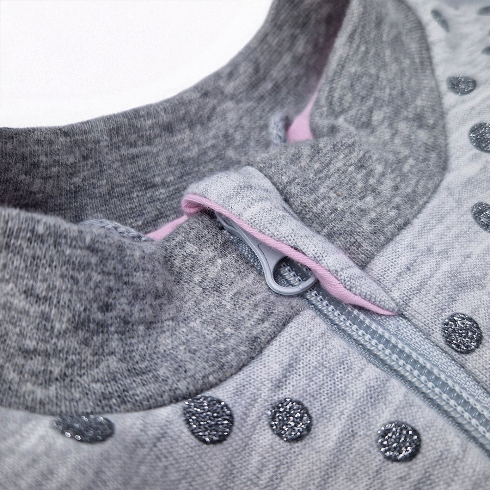 Felpa foderata LESK Outlast® - mélange grigio pois grigio/rosa baby 110 - immagine 2