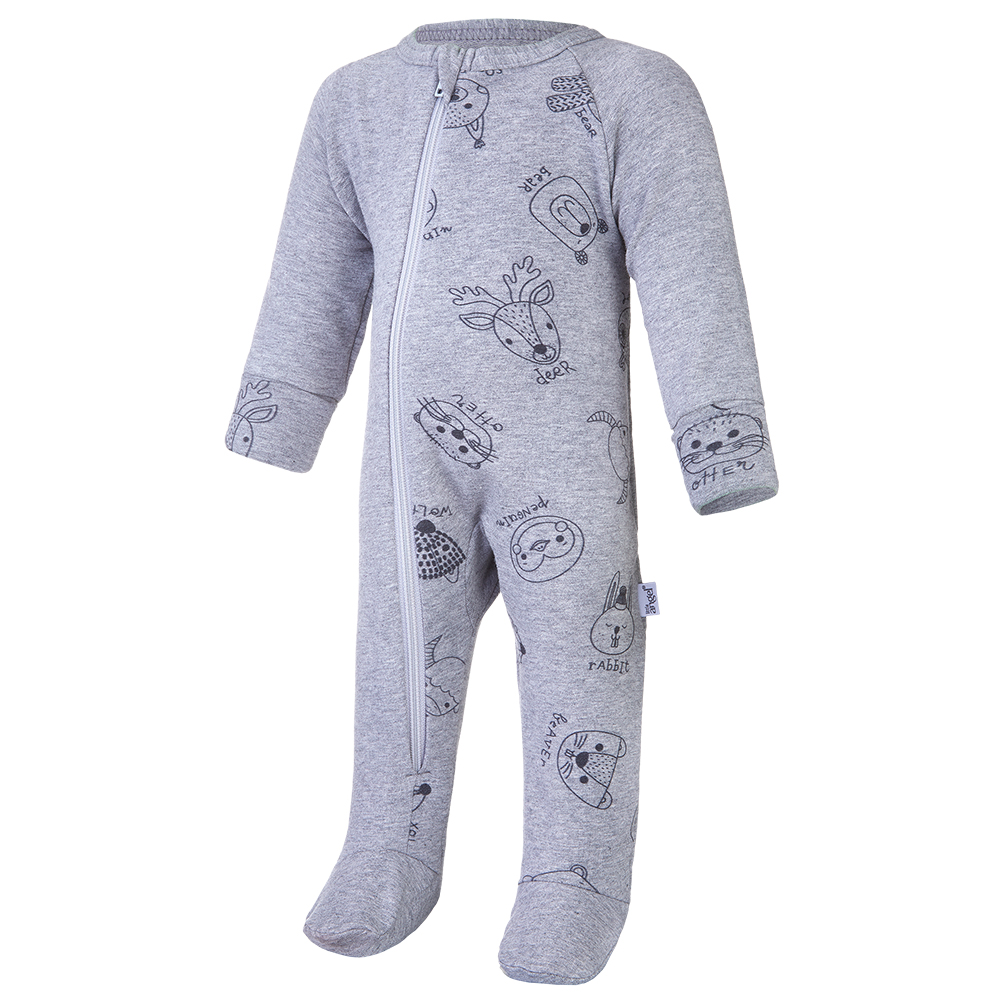 Mono con cremallera DR TISK Outlast® - mélange gris/animalitos mélange gris 86