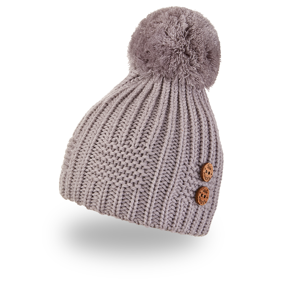 Sapka kötött pompon gombok Outlast ® - világosszürke 4 | 45-48 cm