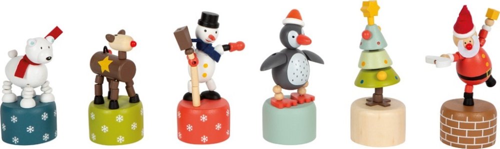 small foot Dřevěná vánoční mačkací figurka 1 ks