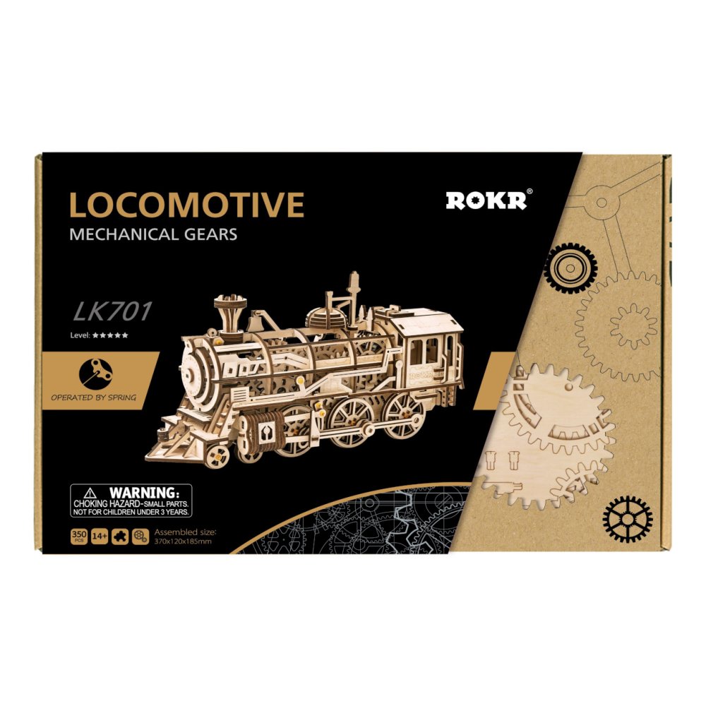 RoboTime 3D dřevěná mechanická skládačka Parní lokomotiva (obrázek 7)