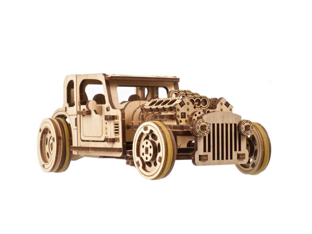 Ugears 3D dřevěné mechanické puzzle The Hot Rod Furious (obrázek 6)
