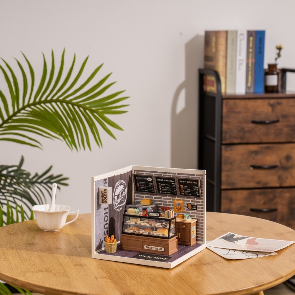 RoboTime 3D dřevěná skládačka Miniatura domečku Pekárna Golden Wheat (obrázek 6)