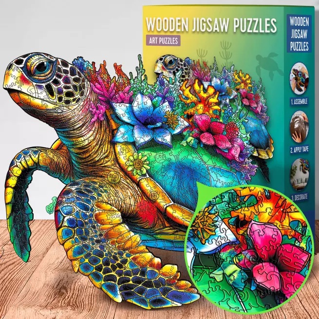 EscapeWelt Dřevěné puzzle Želva 500 dílků
