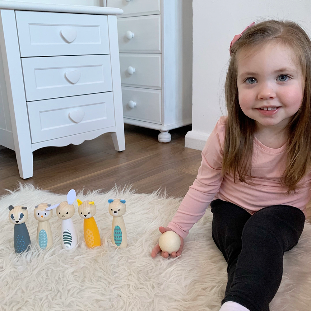 Bigjigs Toys Kuželky lesní zvířátka (obrázek 5)