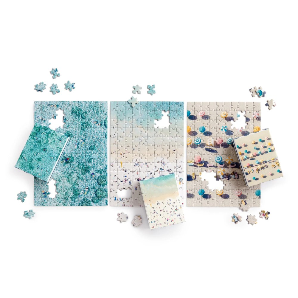 Galison Puzzle Letecké záběry pláží 3×120 dílků (obrázek 5)