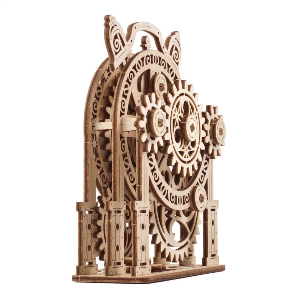 Ugears 3D dřevěné mechanické puzzle Dekorační budík (obrázek 7)