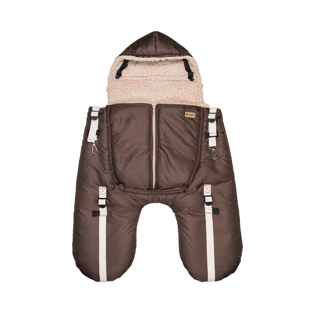 Warmte-isolerende Voetenzak Van Nylon Stof En Sherpa Voor Een Kinderwagen Of Een Draagzak Monkey Mum® Carrie - Beertje Groot