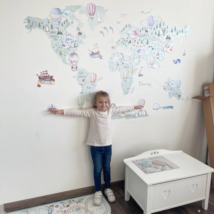 Vinilo Decorativo - Mapa De Viaje Infantil