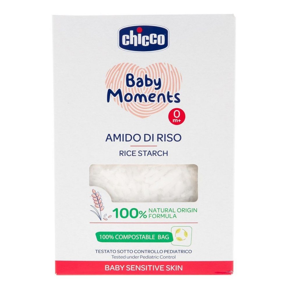 CHICCO Baby Moments Sensitive Baby-Reisstärke Für Wohltuendes Bad 100 % Biologisch 250 G