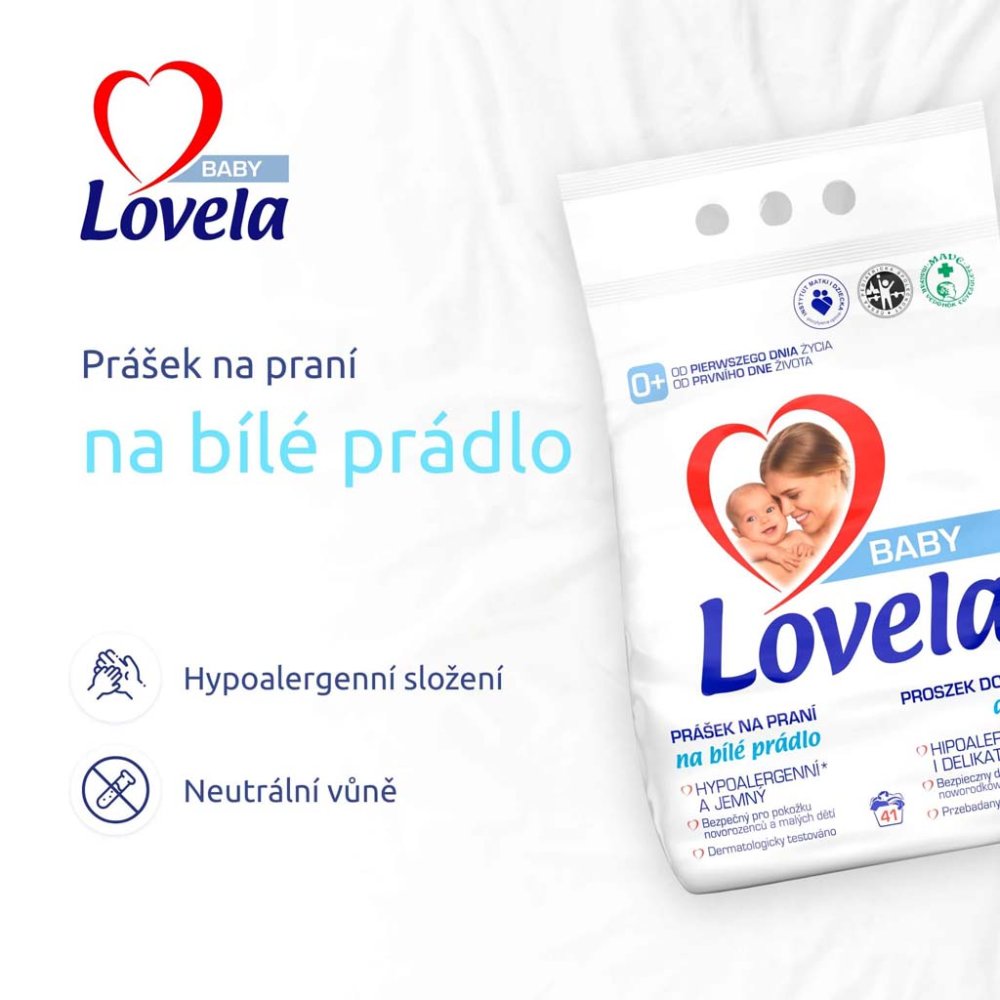 LOVELA Baby Detersivo In Polvere Per Capi Bianchi 4,1 Kg / 41 Dosi Di Lavaggio