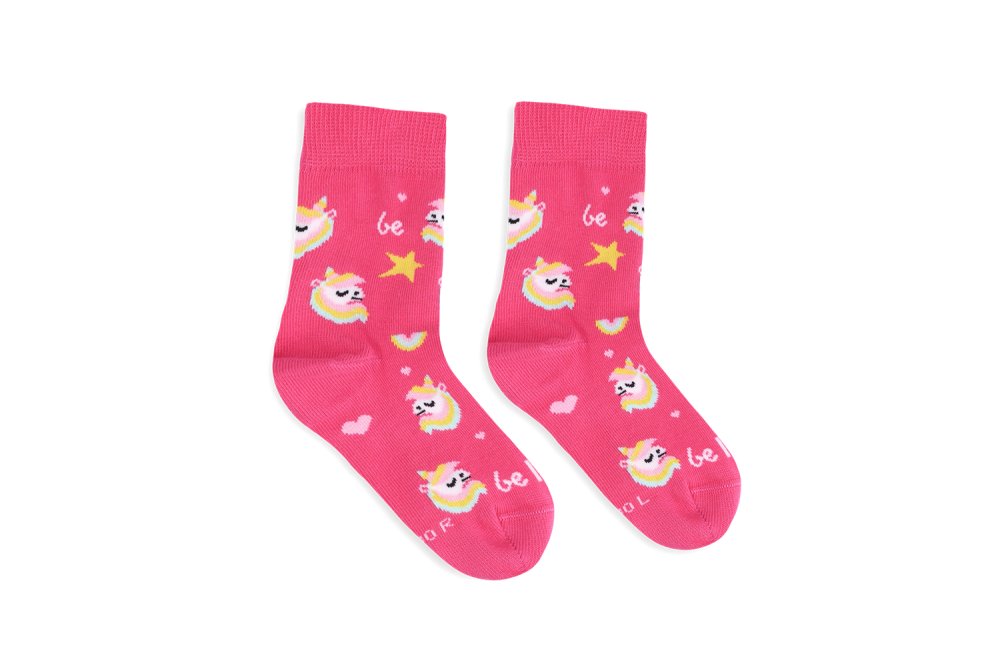 Kinder-Barfußsocken Be Lenka Kinder – Crew – Einhorn – BubleGum Pink 23-26 Pink