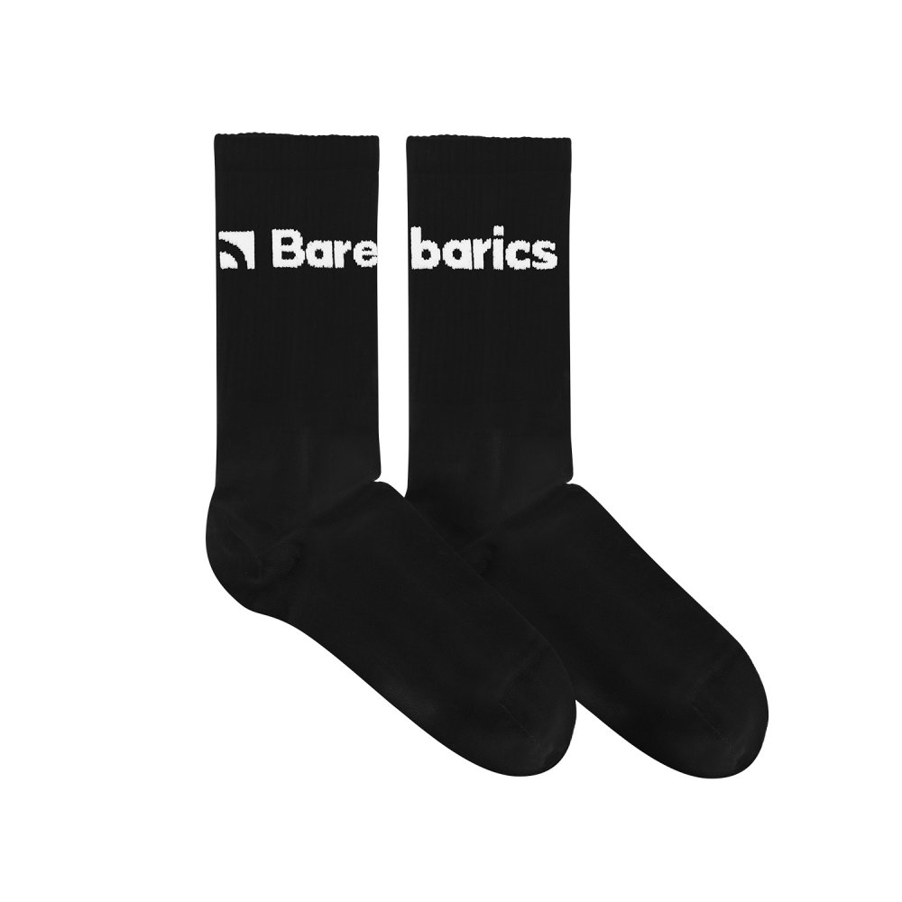 Barebarics - Barefoot Socks - Crew - Black - Big Logo 43-46 Black