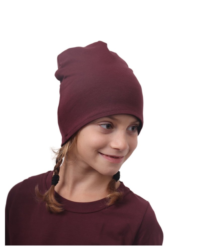 Casquette enfant en coton, réversible, noir + bordeaux M (4-14 let) – Image 4