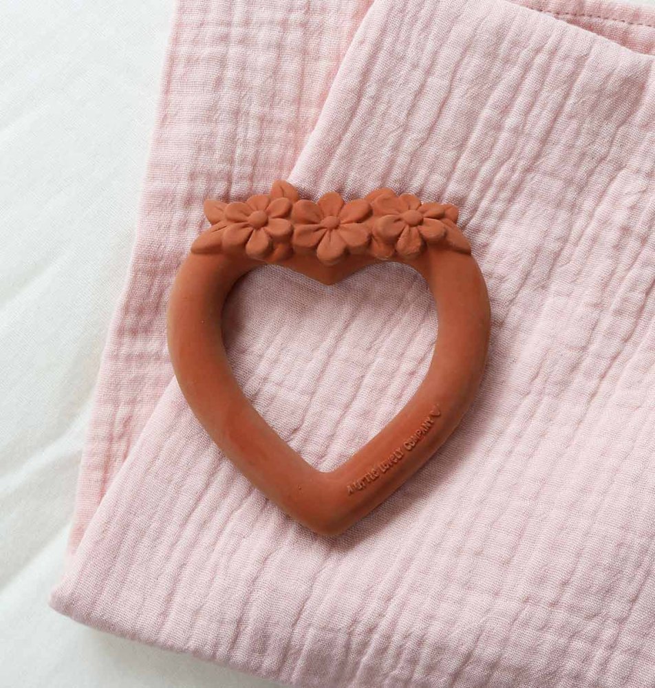 A Little Lovely Company - Massaggiagengive in caucciù - Cuore terracotta - immagine 4