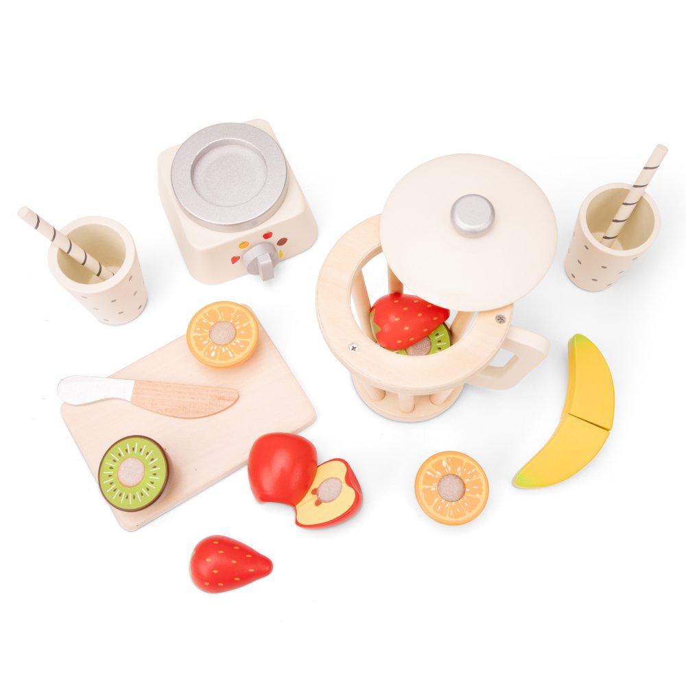 Frullatore in legno per smoothie con frutta - immagine 4
