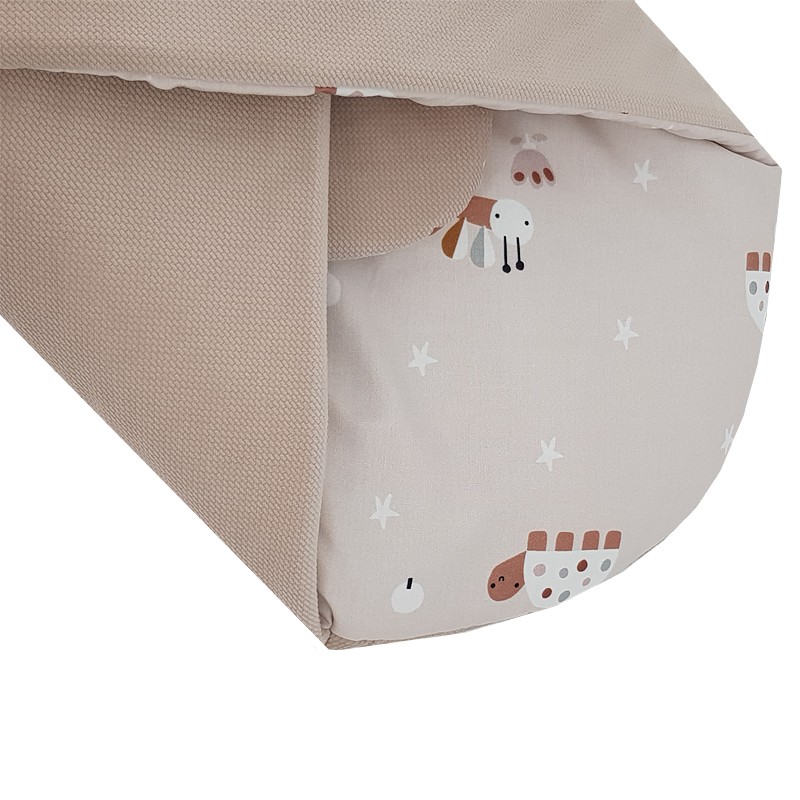 Couverture d'emmaillotage écologique en coton avec insert amovible en noix de coco VELVET Bees Beige 75x75 cm – Image 5